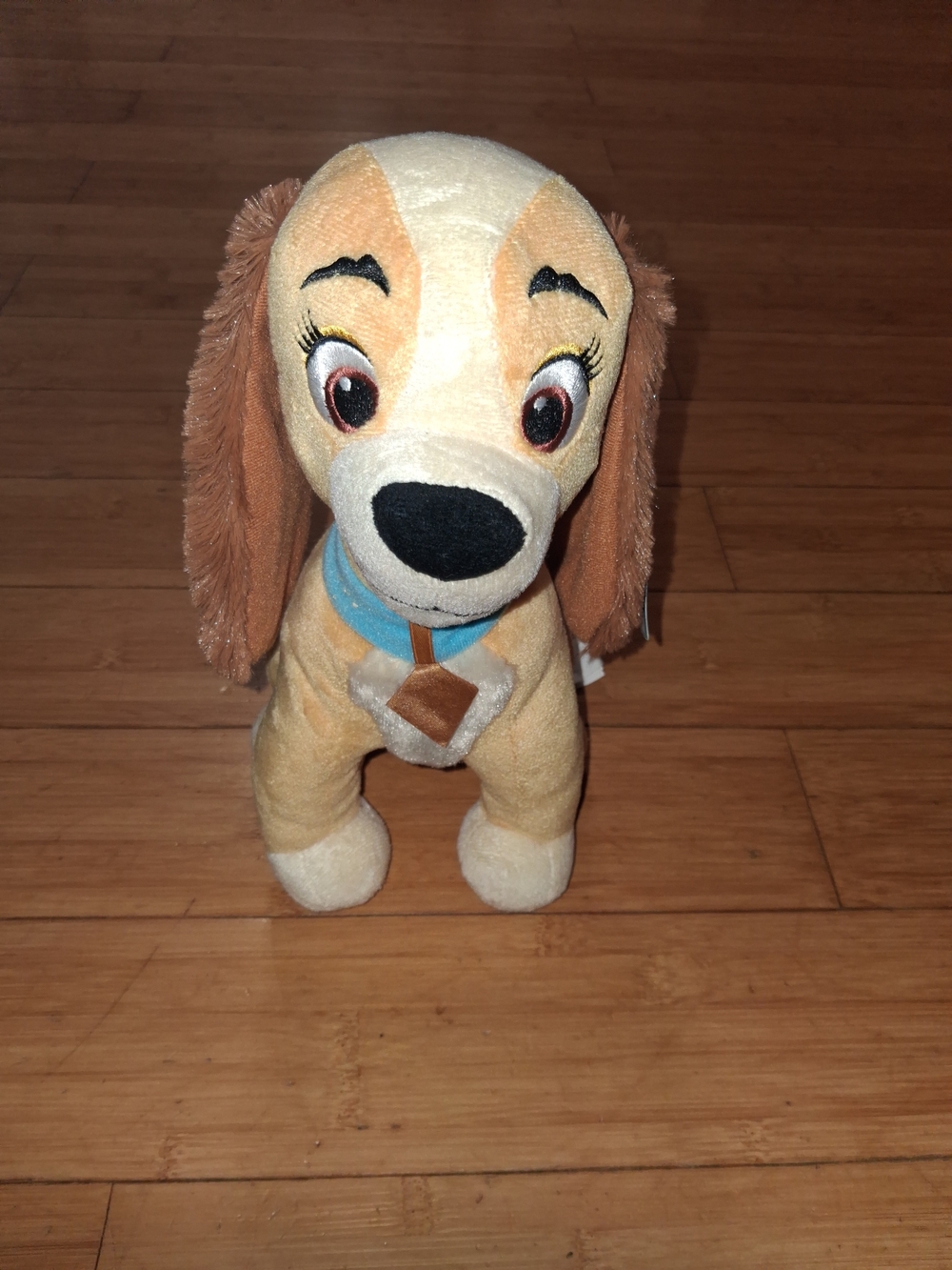 Disney Tan and Cream Plush Puppy with Blue Collar